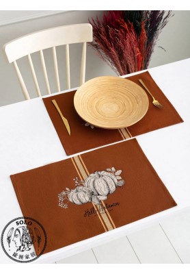 POLYESTER WOVEN TABLE MAT - DARK ORANGE/33Z