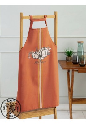 COTTON PLASTIC APRON - DARK ORANGE/STD