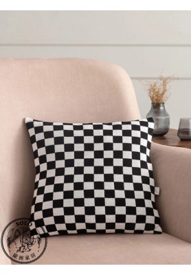 ACRYLIC WOVEN CUSHION - BLACK PRINTED/45.