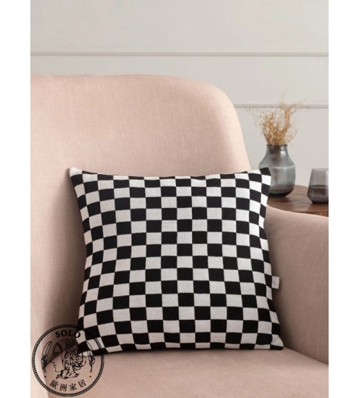 ACRYLIC WOVEN CUSHION - BLACK PRINTED/45.