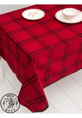 COTTON WOVEN TABLE CLOTH - DARK RED/15H