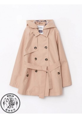 POLYESTER WOVEN TRENCHCOAT - DARK BEIGE