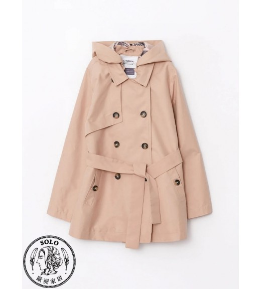 POLYESTER WOVEN TRENCHCOAT - DARK BEIGE