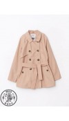 POLYESTER WOVEN TRENCHCOAT - DARK BEIGE