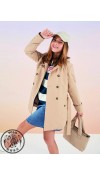 POLYESTER WOVEN TRENCHCOAT - DARK BEIGE