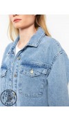 COTTON WOVEN SHORT COAT - MEDIUM WASH