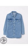 COTTON WOVEN SHORT COAT - MEDIUM WASH
