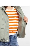 COTTON WOVEN SHORT COAT - LIGHT GREEN