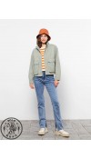 COTTON WOVEN SHORT COAT - LIGHT GREEN