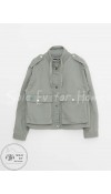COTTON WOVEN SHORT COAT - LIGHT GREEN