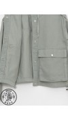 COTTON WOVEN SHORT COAT - LIGHT GREEN