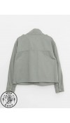 COTTON WOVEN SHORT COAT - LIGHT GREEN