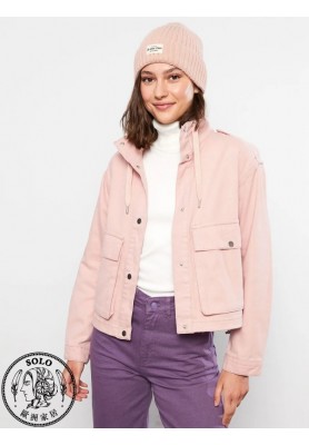 COTTON WOVEN SHORT COAT - PINK