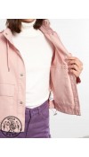 COTTON WOVEN SHORT COAT - PINK