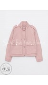 COTTON WOVEN SHORT COAT - PINK