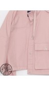 COTTON WOVEN SHORT COAT - PINK