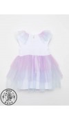 COTTON KNIT DRESS+POLYESTER KNIT HEADBAND - OPTIC WHITE