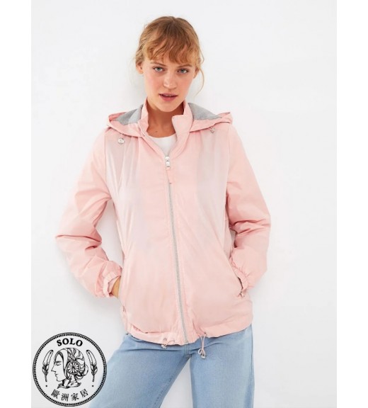 POLYESTER WOVEN SHORT COAT - POWDER PINK