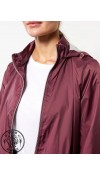 POLYESTER WOVEN SHORT COAT - PLUM