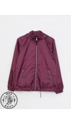 POLYESTER WOVEN SHORT COAT - PLUM