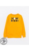 COTTON KNIT SWEATSHIRT    - BRIGHT ORANGE