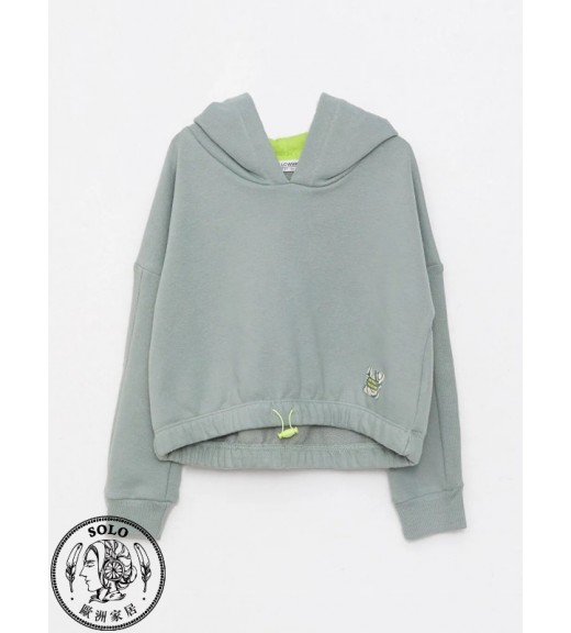 COTTON KNIT SWEATSHIRT    - DULL GREEN