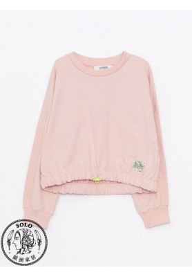 COTTON KNIT SWEATSHIRT    - DULL PINK