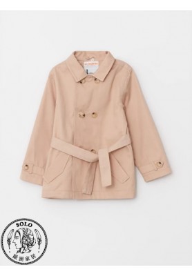 COTTON WOVEN TRENCHCOAT - DARK BEIGE