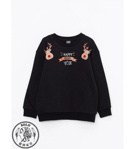 COTTON KNIT SWEATSHIRT    - NEW BLACK