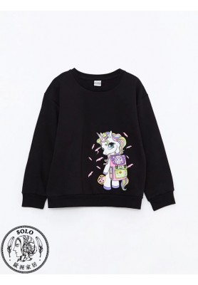 COTTON KNIT SWEATSHIRT    - NEW BLACK