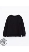 COTTON KNIT SWEATSHIRT    - NEW BLACK