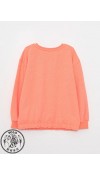 POLYESTER KNIT SWEATSHIRT    - NEON CORAL