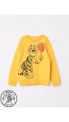 COTTON KNIT SWEATSHIRT+POLYESTER KNIT TROUSERS - MID YELLOW