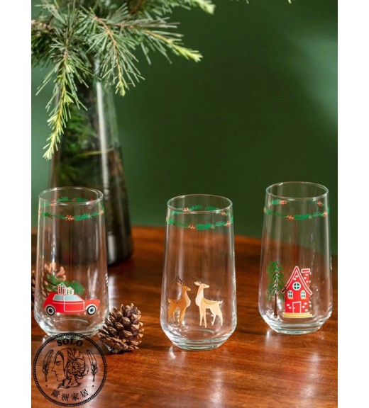 GLASS METAL WATER GLASS   - MIX PRINTED/STD