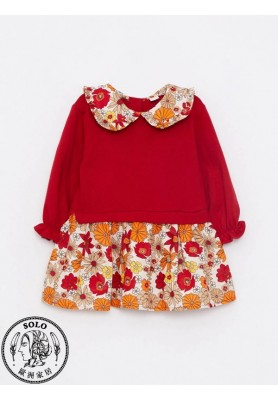 COTTON KNIT DRESS - RED