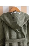 COTTON WOVEN BATHROBE - DULL GREEN
