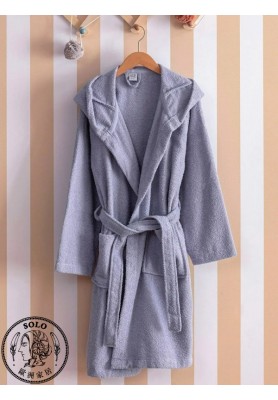 COTTON WOVEN BATHROBE - DULL LILAC