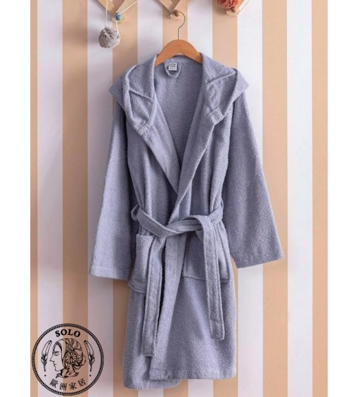 COTTON WOVEN BATHROBE - DULL LILAC
