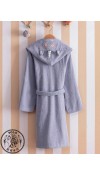 COTTON WOVEN BATHROBE - DULL LILAC