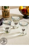 GLASS METAL WATER GLASS   - BLACK PRINTED/STD