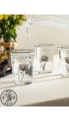 GLASS METAL WATER GLASS   - BLACK PRINTED/STD