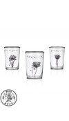 GLASS METAL WATER GLASS   - BLACK PRINTED/STD