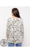 VISCOSE KNIT BLOUSE - ECRU PRINTED