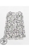 VISCOSE KNIT BLOUSE - ECRU PRINTED