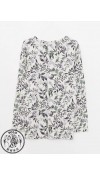 VISCOSE KNIT BLOUSE - ECRU PRINTED