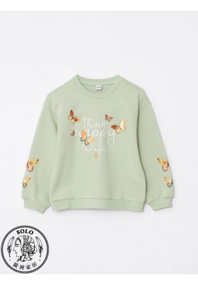 COTTON KNIT SWEATSHIRT    - LIGHT GREEN