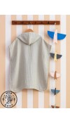 COTTON WOVEN PONCHO - GREEN
