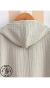 COTTON WOVEN PONCHO - GREEN