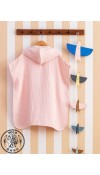 COTTON WOVEN PONCHO - PINK
