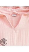 COTTON WOVEN PONCHO - PINK